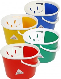 Extra tough 15L mop bucket with easy clip on/off sieve